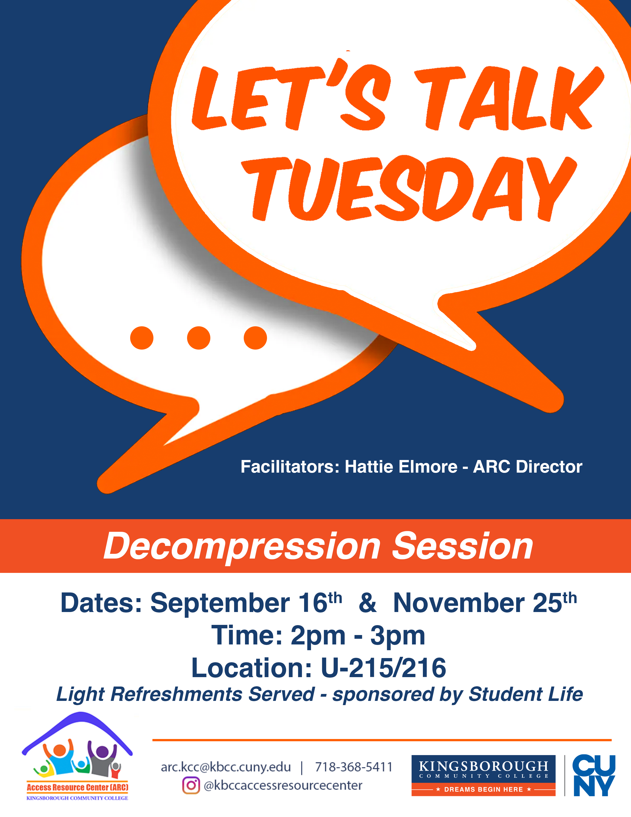 Let's Talk Tuesday flyer