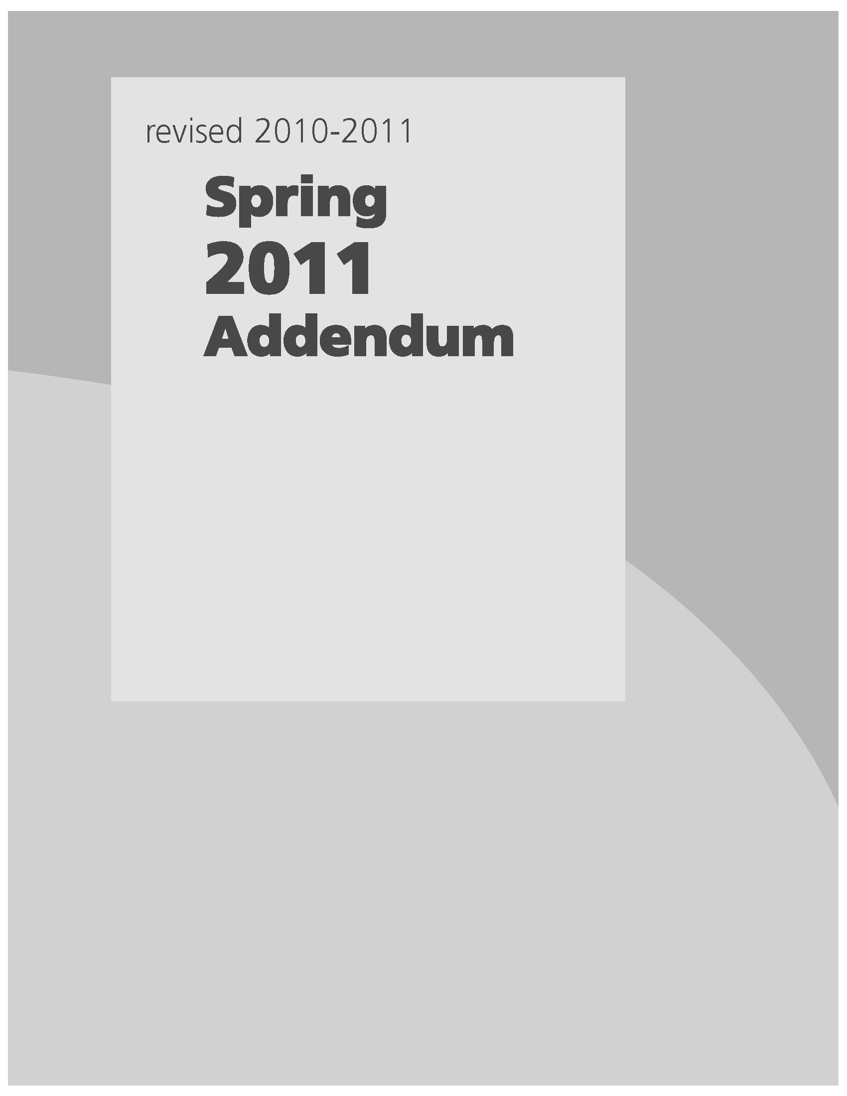 KCC Catalog 2011 Addendum Cover