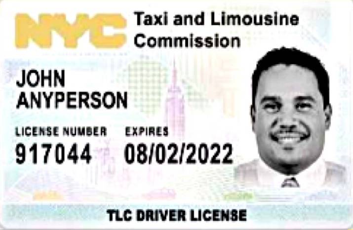 Photo of a generic license