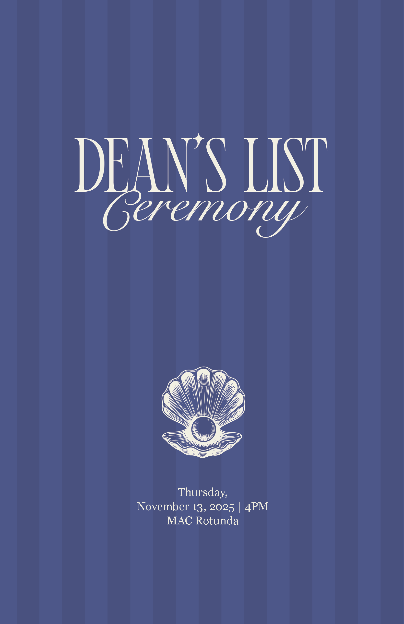 Dean's List Ceremony Program Cover